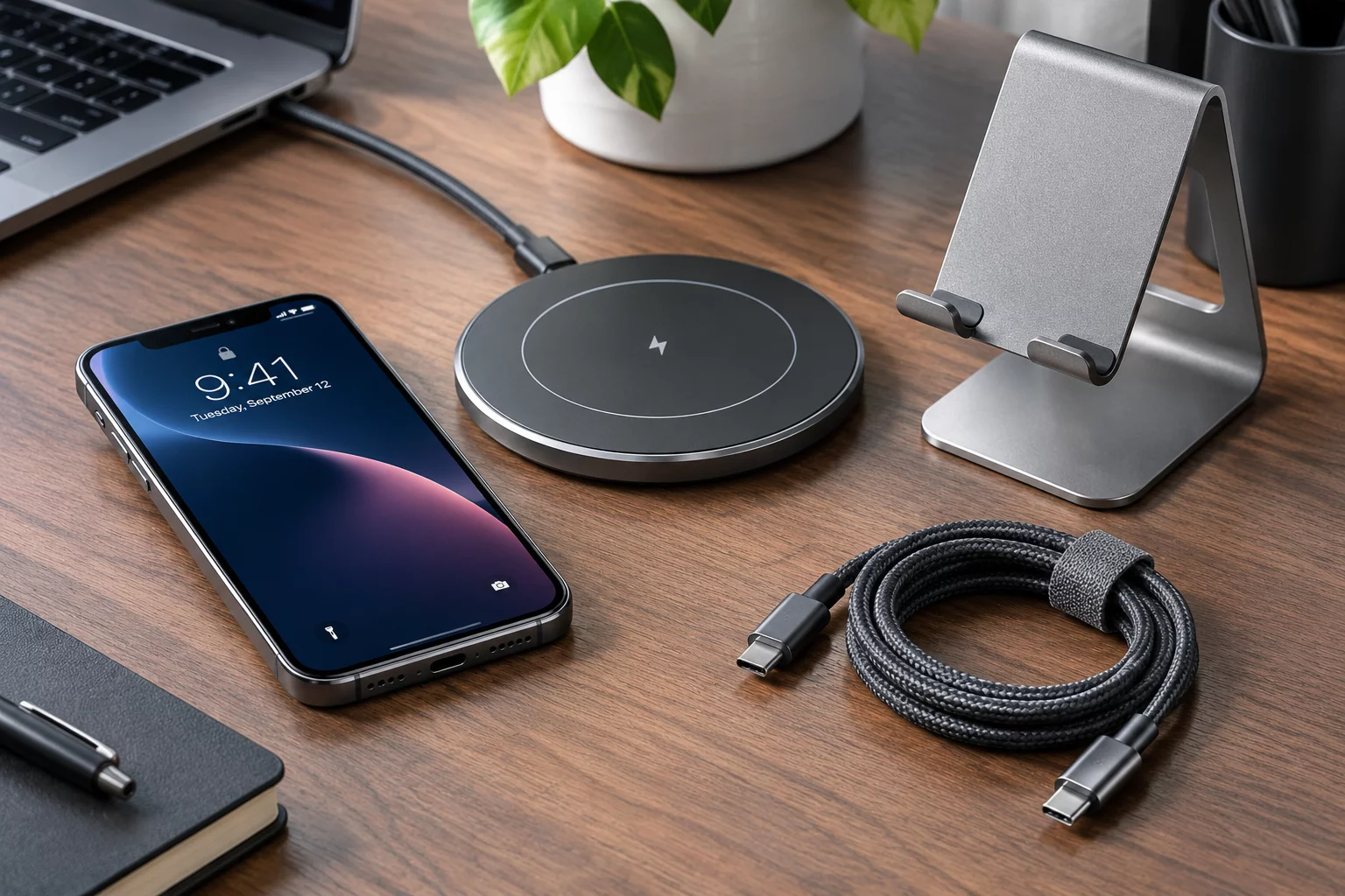 Kit Completo Pro Smartphone Carregador Indução Cabo e Suporte